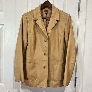 Caslon Lambskin Leather Jacket Tan Size Large